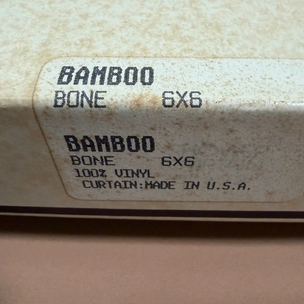 Vintage Jakson Bamboo Shower Curtain Bone 6x6 100% Vinyl Made in USA Retro MCM